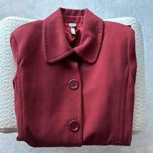 EUC Dark Pink Button-Up Aqua Coat // Size Large
